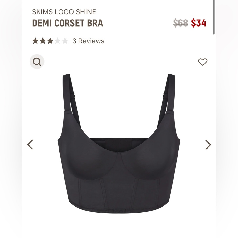 SKIMS Logo Shine Demi Corset Bra